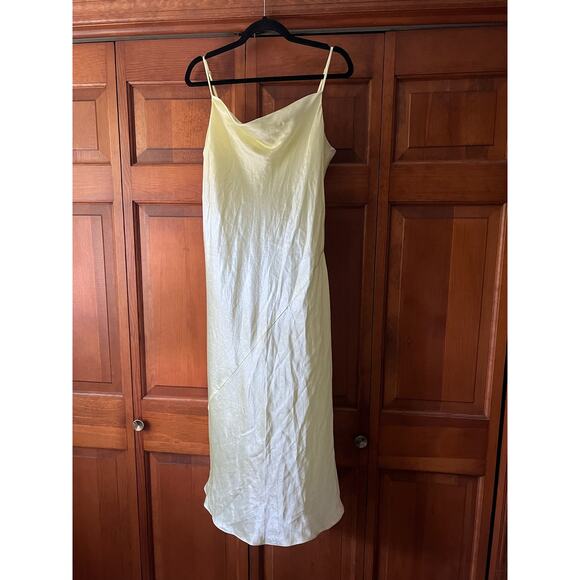NWT Babaton Women's De Niro Cowl Neck Midi Dress Sleeveless Chamomile Yellow L - Picture 2 of 13